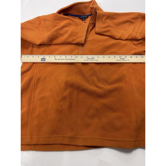 Lands End Quarter Zip Men's Large Pullover Polartec Polyester Orange Fleece - Picture 5 of 7